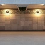 Works production project: white sawn stone with tropical granite marble